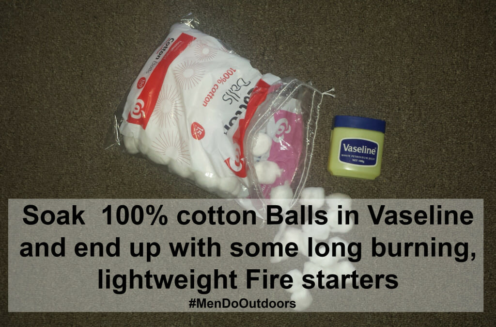 cotton balls covered in Vaseline